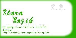 klara mazik business card